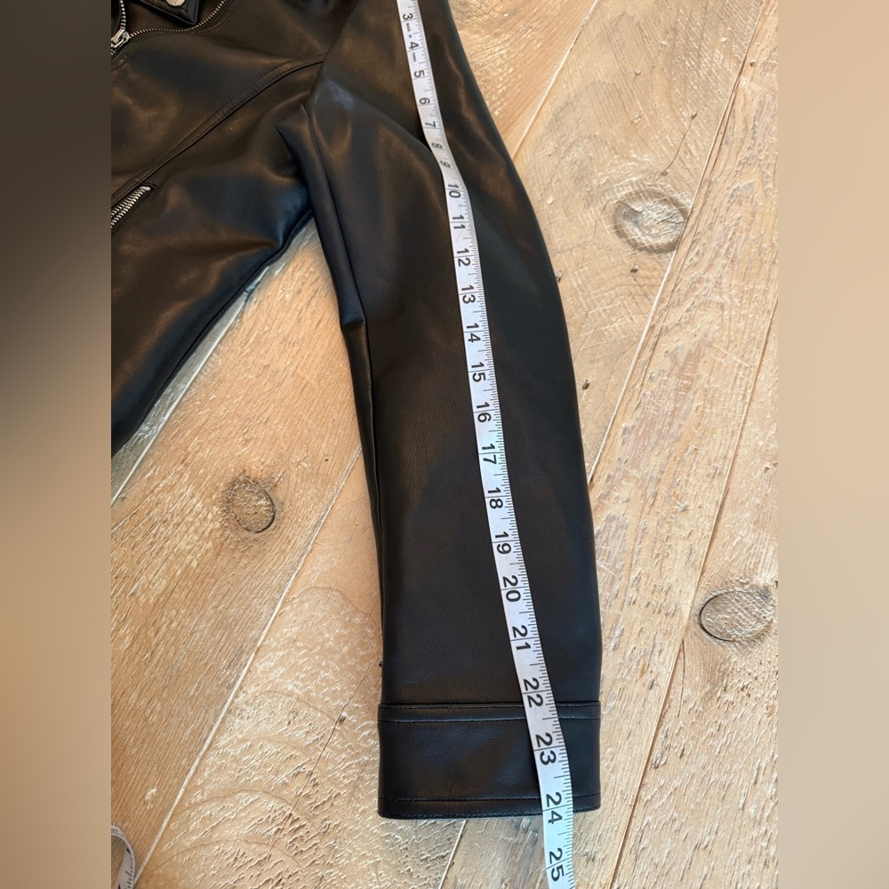 bebe Black Faux Leather Moto Jacket L - Picture 6 of 12
